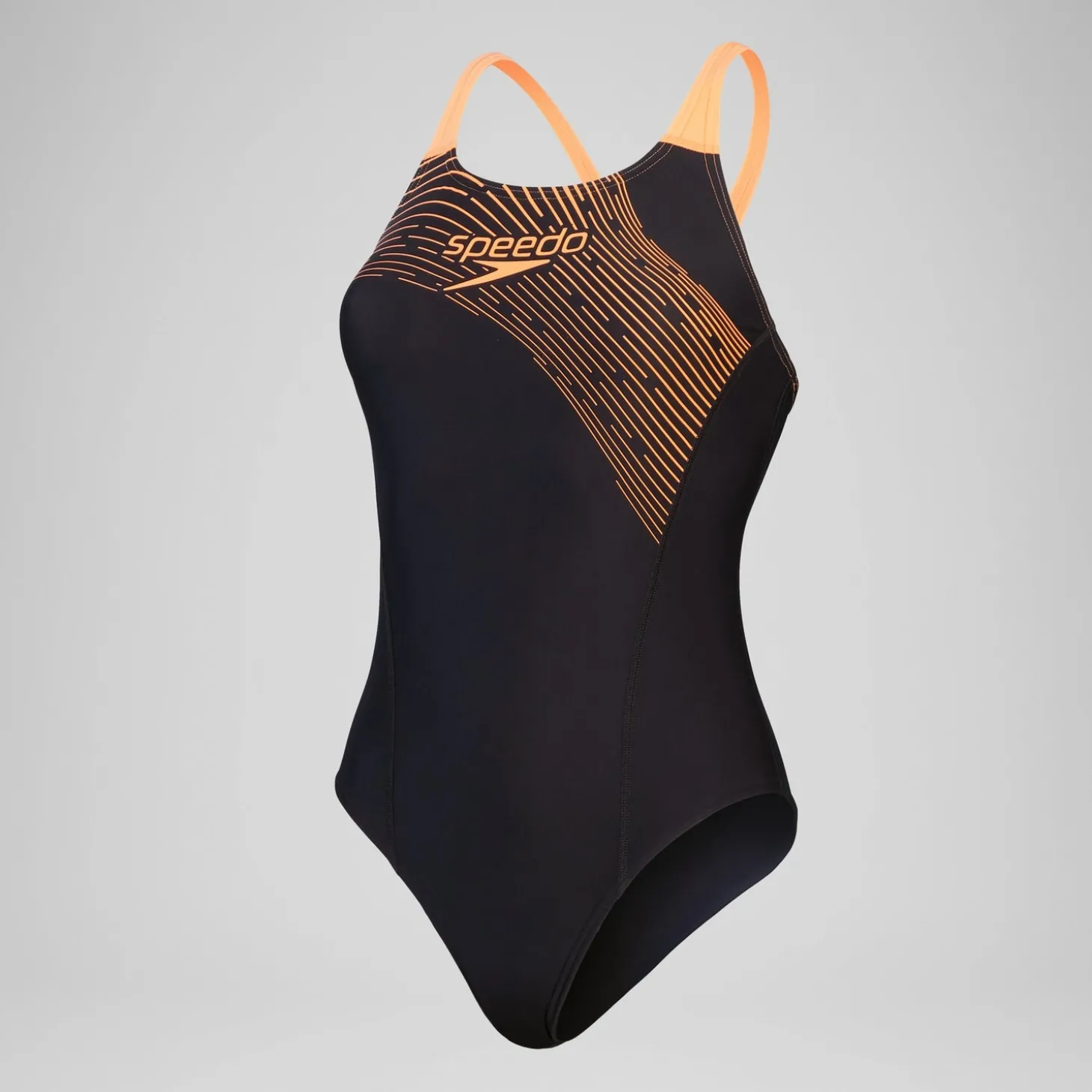 Best Maillot de bain 1 pièce Femmes Medley Logo pour Femmes Noir/Nectarine Femme Maillots 1 Pièce