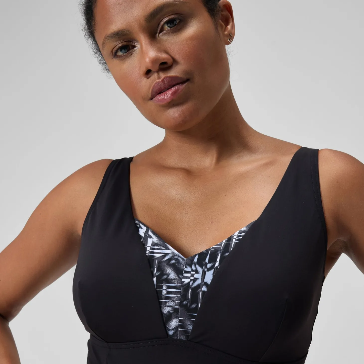 Shop Maillot de bain 1 pièce Femmes OpusGem DD+ imprimé pour Femmes Noir/Gris oxydé/Blanc Femme Maillots Galbant