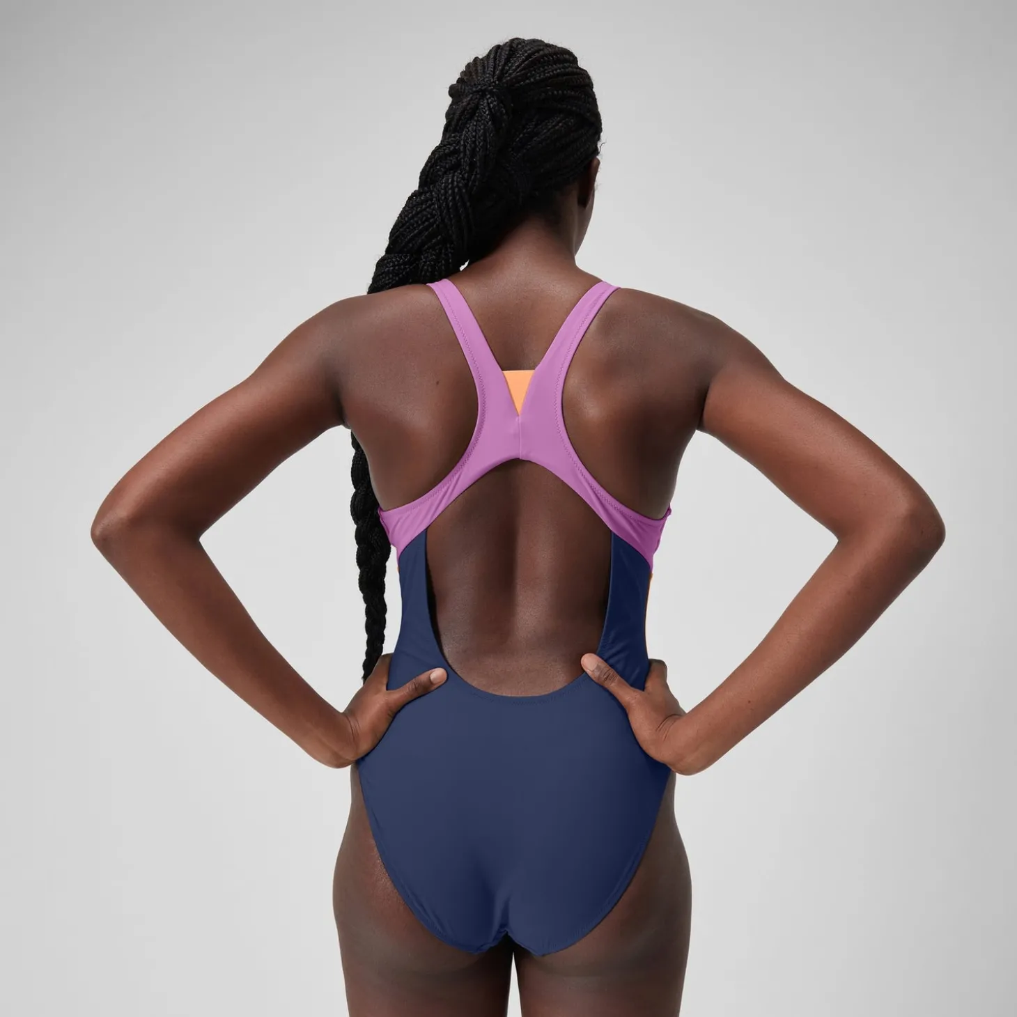 Discount 1 pièce color-block zippé pour Femmes Bleu céruléen Femme Maillots 1 Pièce