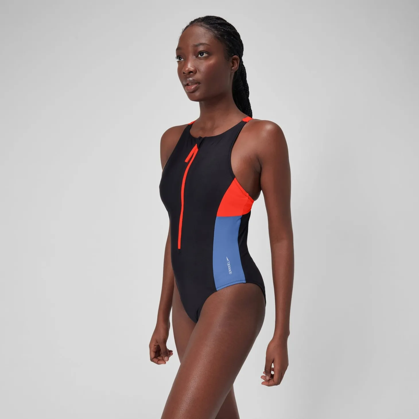 New 1 pièce color-block zippé pour Femmes Dragon Fire Femme Maillots 1 Pièce