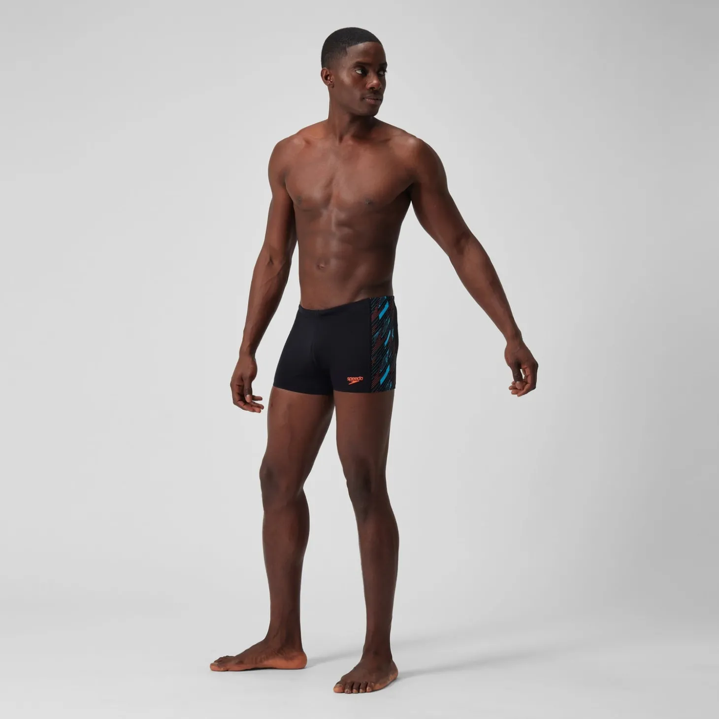 Hot Short de bain Aquashort HyperBoom à empiècement pour Hommes Noir/Bleu picton/Rouge sirène Homme Aquashorts