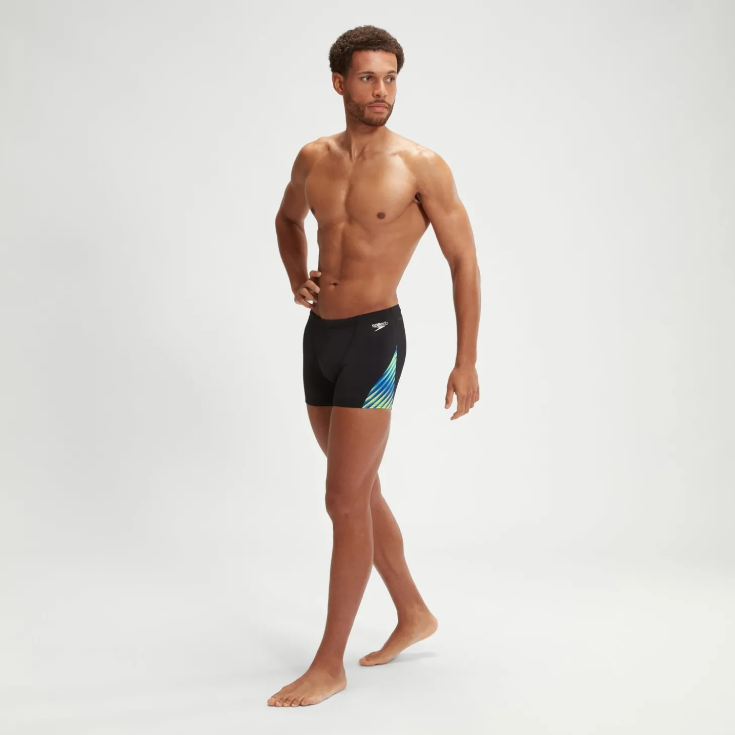 Store Short de bain homme coupe en V Allover Digital Noir/bleu Homme Aquashorts