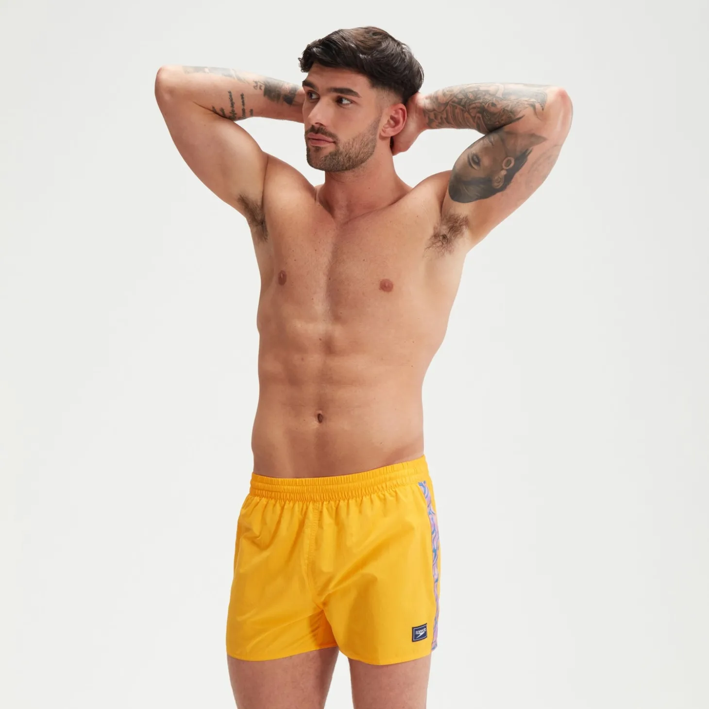 Flash Sale Short de bain homme Retro 13 pouces Jaune Homme Shorts De Bain