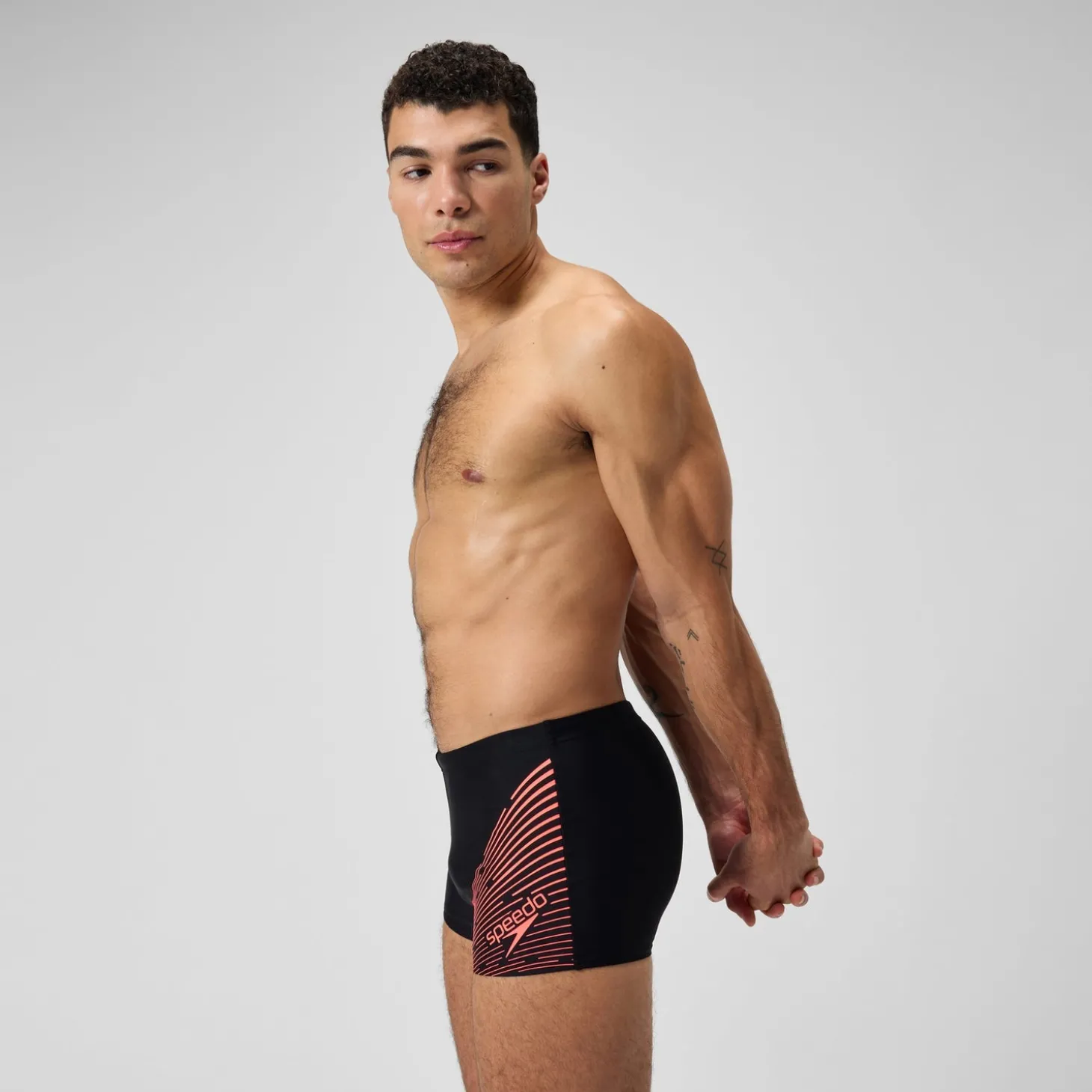 Best Sale Short de bain Hommes Medley Logo pour Hommes Noir/Rouge sirène Homme Aquashorts