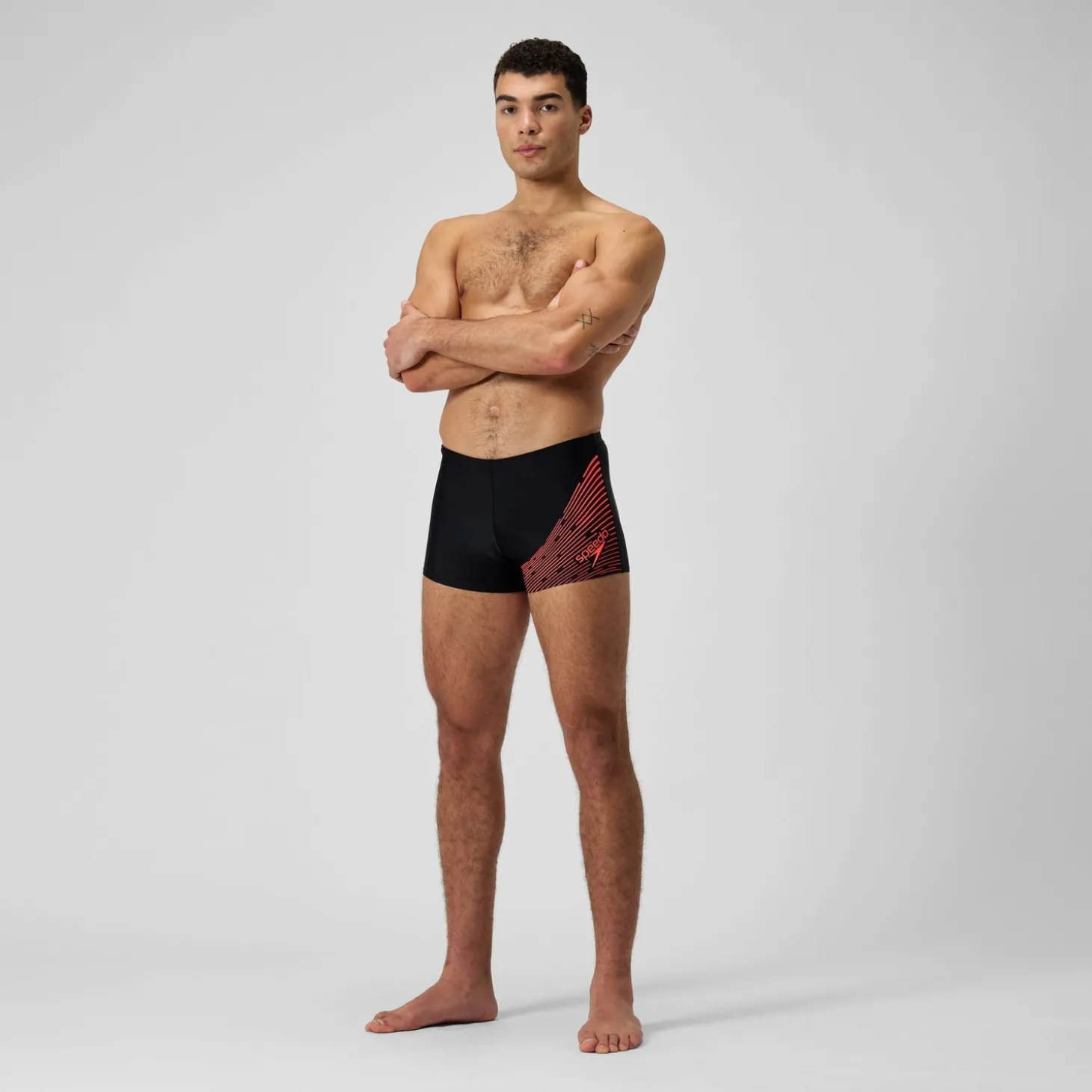 Best Sale Short de bain Hommes Medley Logo pour Hommes Noir/Rouge sirène Homme Aquashorts