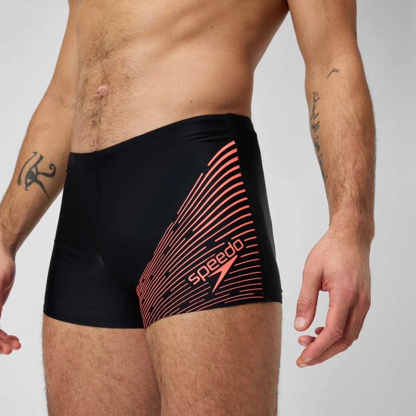 Best Sale Short de bain Hommes Medley Logo pour Hommes Noir/Rouge sirène Homme Aquashorts