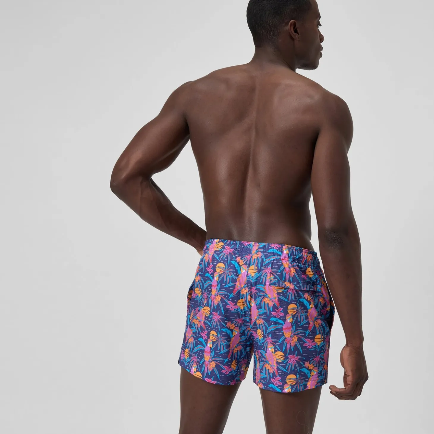 Clearance Short de bain Redondo Edge imprimé 35 cm, hommes, bleu/rose Homme Shorts De Bain