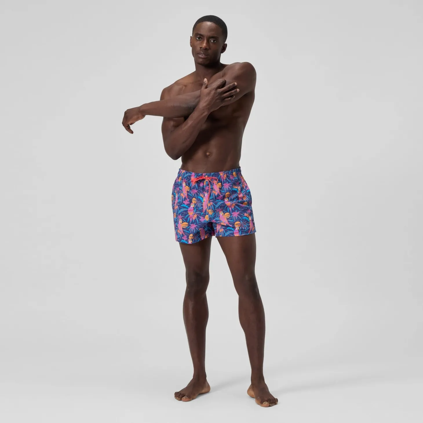Clearance Short de bain Redondo Edge imprimé 35 cm, hommes, bleu/rose Homme Shorts De Bain