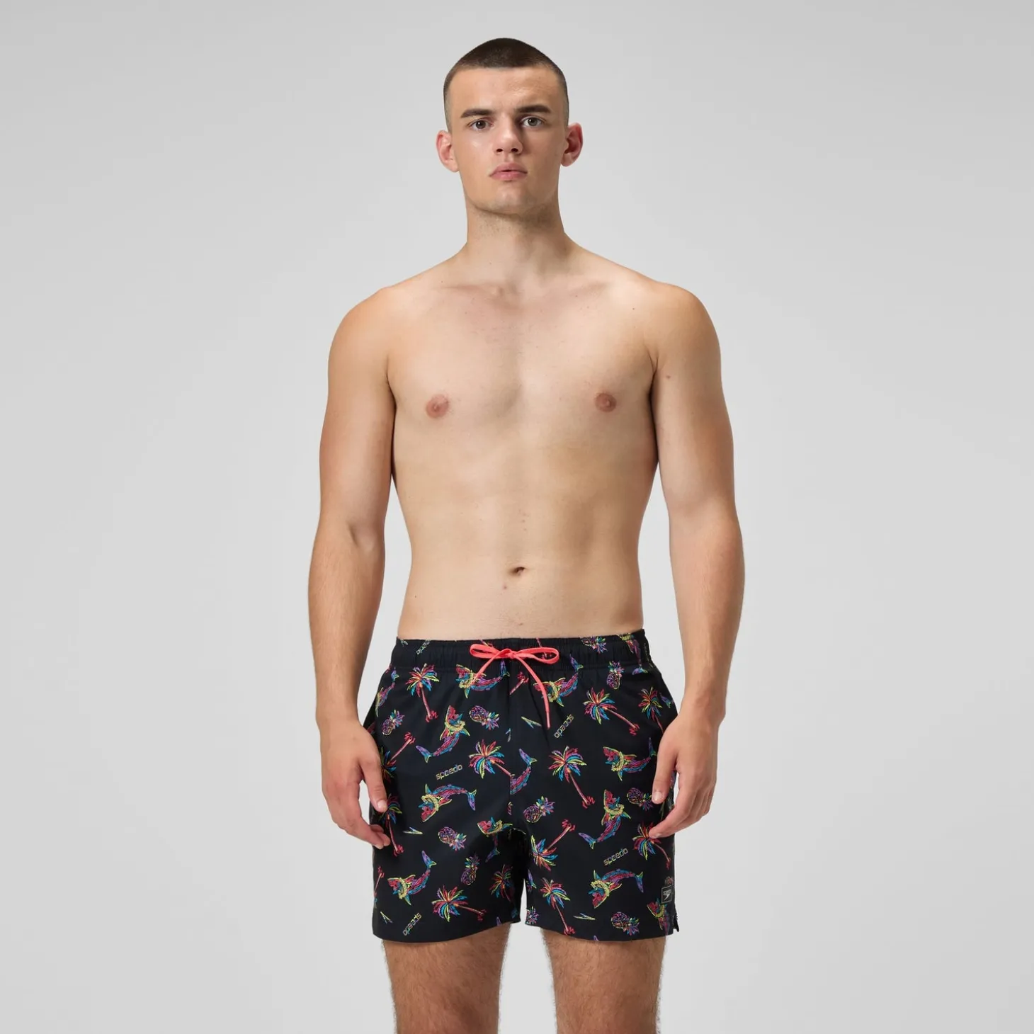 Online Short de bain Redondo Edge imprimé 40 cm, hommes, noir/orange Homme Shorts De Bain