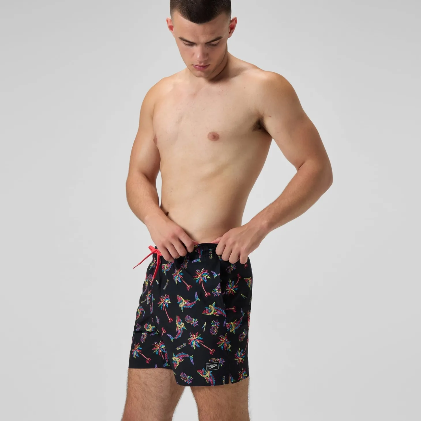 Online Short de bain Redondo Edge imprimé 40 cm, hommes, noir/orange Homme Shorts De Bain