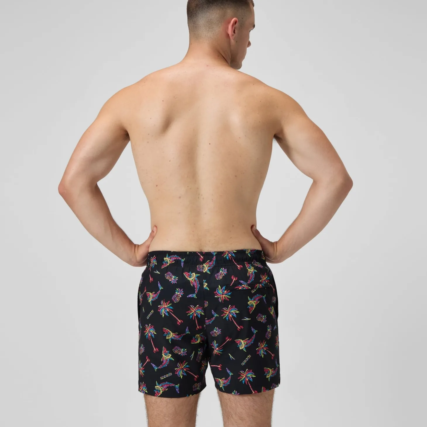 Online Short de bain Redondo Edge imprimé 40 cm, hommes, noir/orange Homme Shorts De Bain