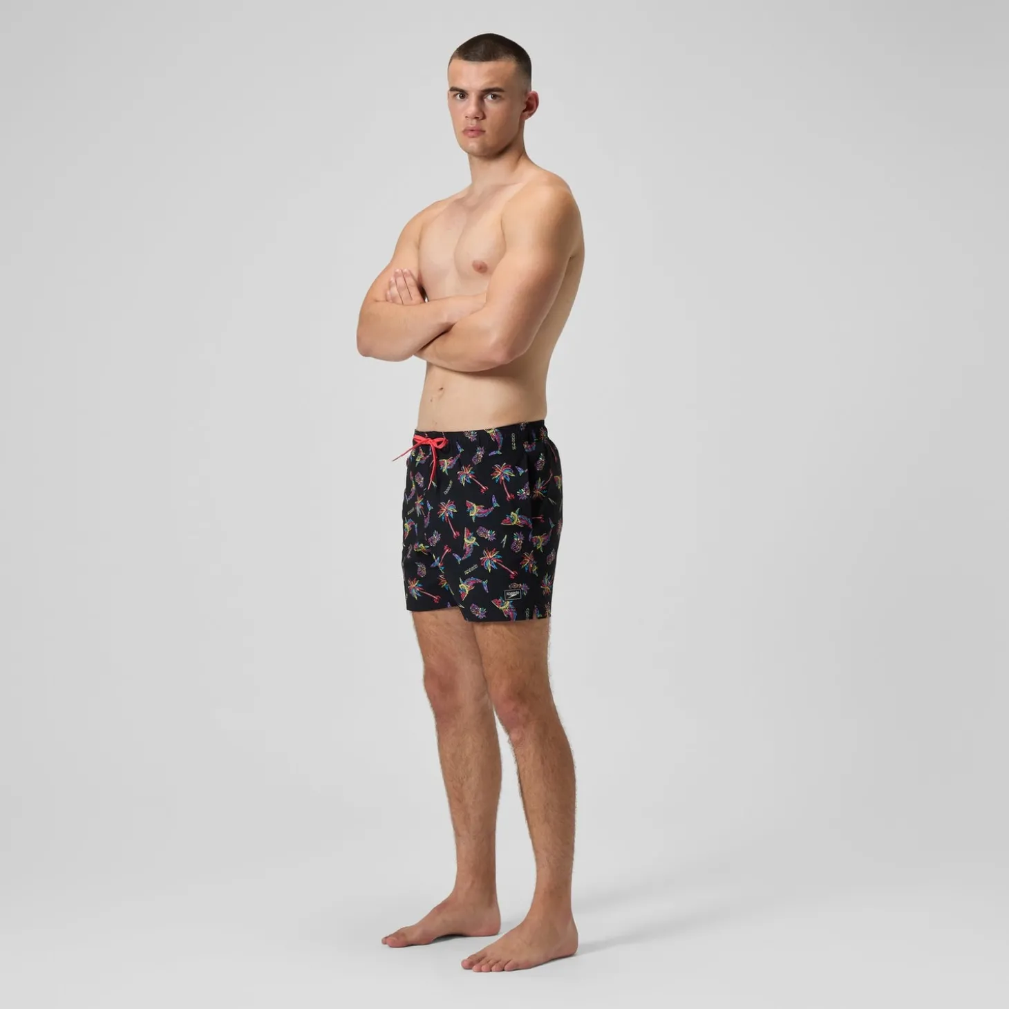 Online Short de bain Redondo Edge imprimé 40 cm, hommes, noir/orange Homme Shorts De Bain