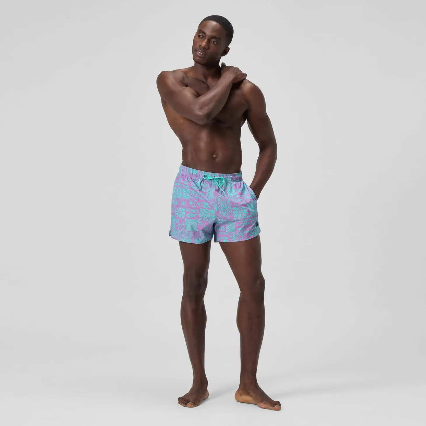 Online Short de bain Redondo Edge imprimé 35 cm, hommes, rose/bleu Homme Shorts De Bain