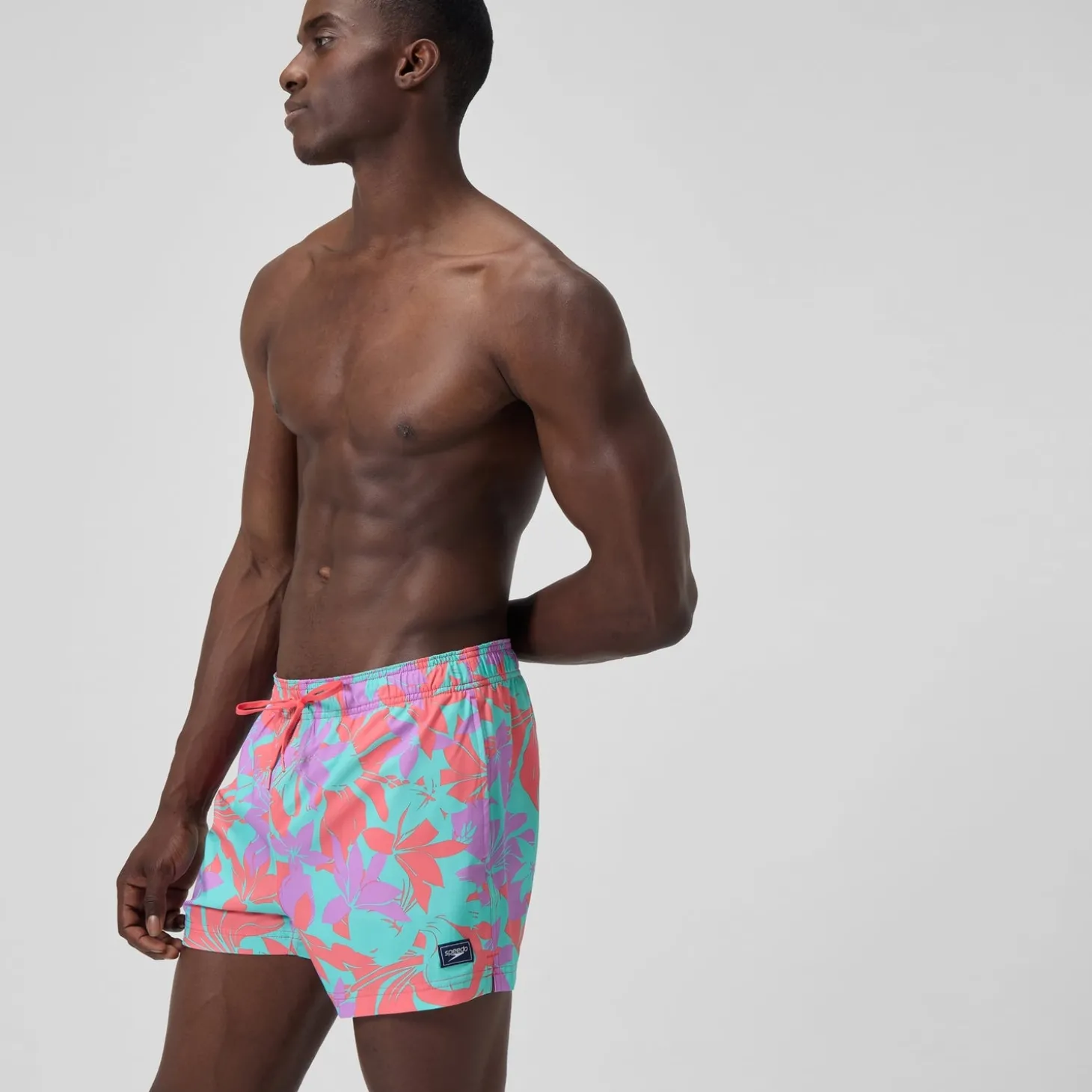 Store Short de bain Redondo Edge imprimé 35 cm, hommes, rose/orange Homme Shorts De Bain