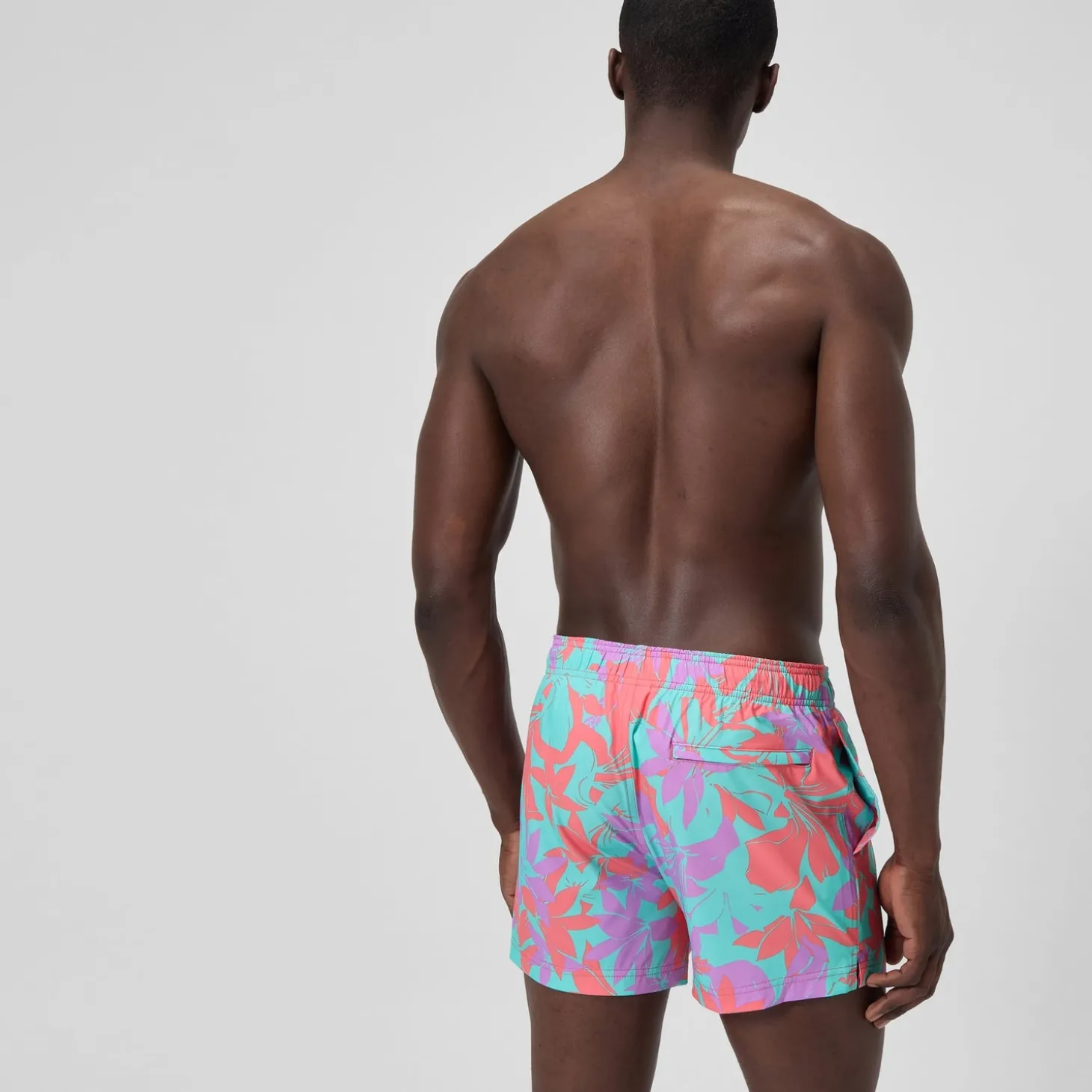 Store Short de bain Redondo Edge imprimé 35 cm, hommes, rose/orange Homme Shorts De Bain