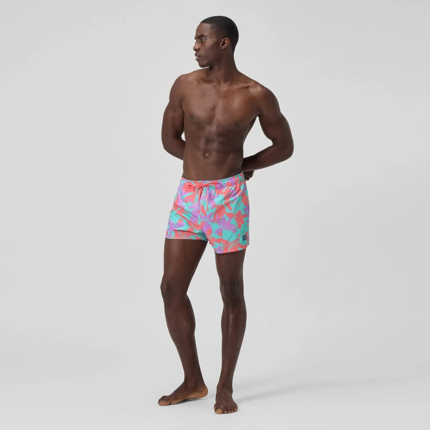 Store Short de bain Redondo Edge imprimé 35 cm, hommes, rose/orange Homme Shorts De Bain