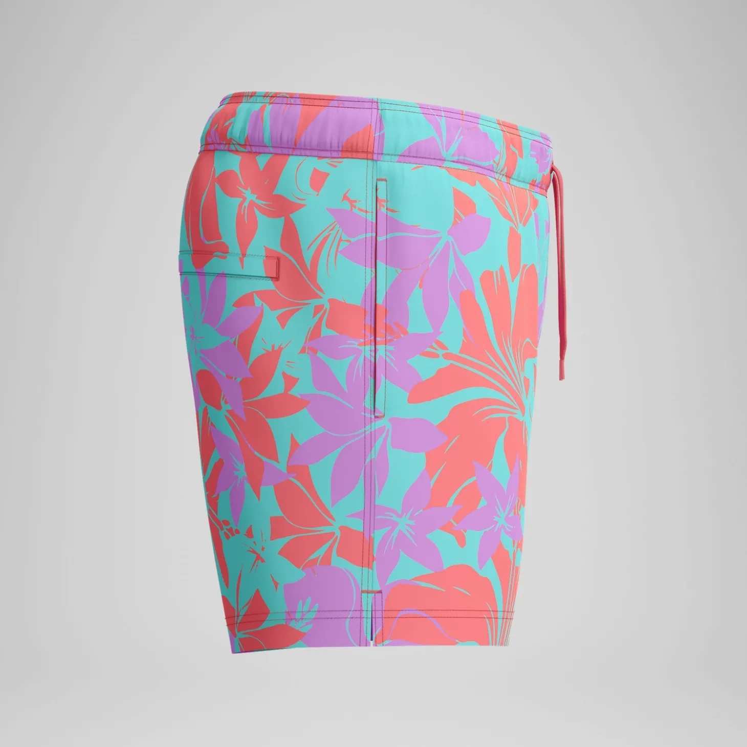 Store Short de bain Redondo Edge imprimé 35 cm, hommes, rose/orange Homme Shorts De Bain