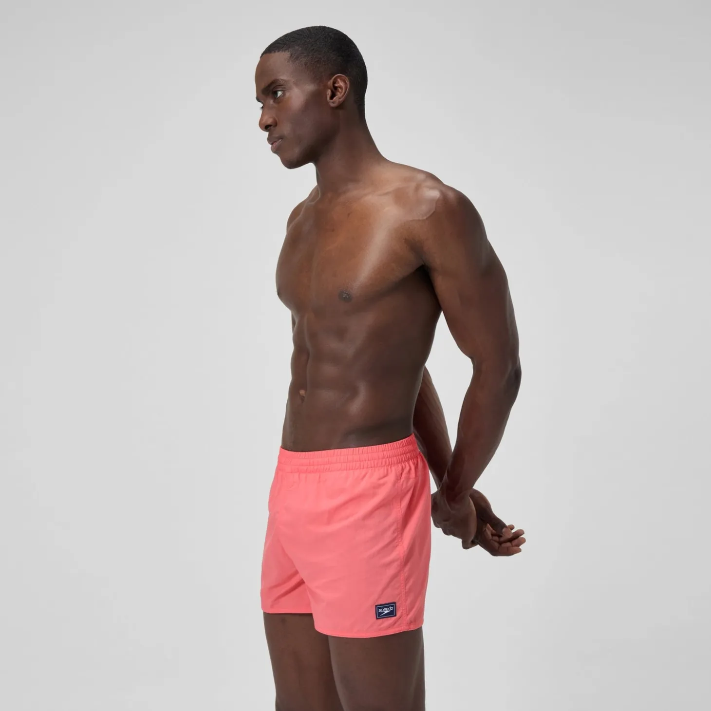 Online Short de bain Retro uni 33 cm, hommes, corail Homme Shorts De Bain