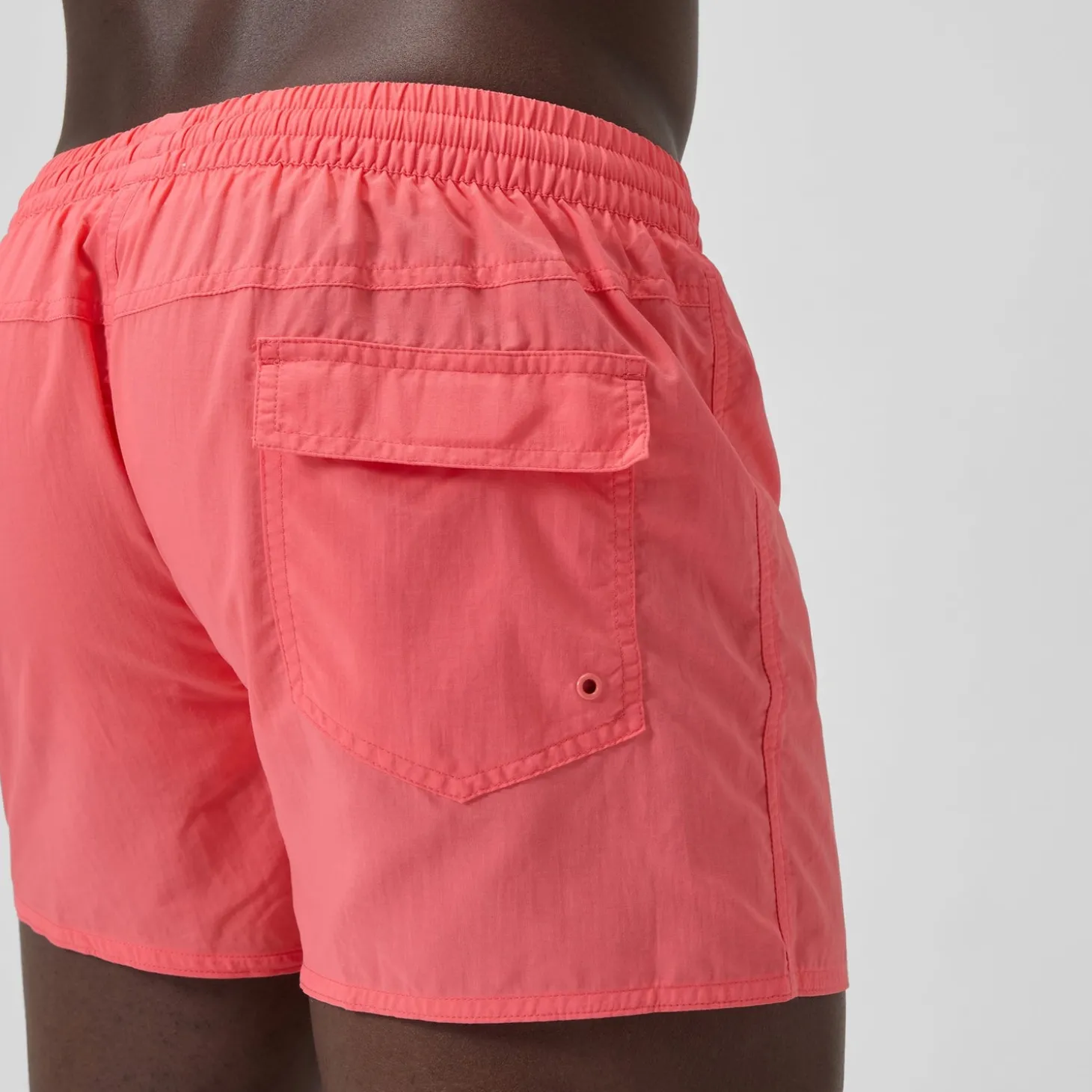 Online Short de bain Retro uni 33 cm, hommes, corail Homme Shorts De Bain