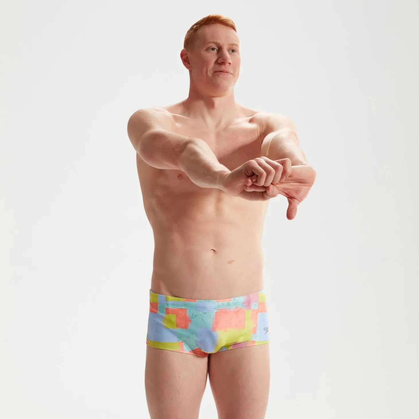 Best Slip de bain Club Training homme 17 cm Allover Digital Corail/vert/bleu Homme Slips De Bain