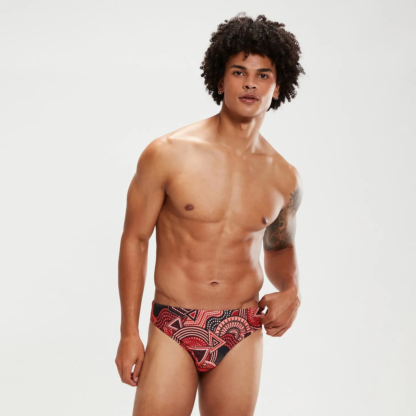 Outlet Slip de bain Escape Homme 5 cm sang de bœuf/corail Homme Slips De Bain