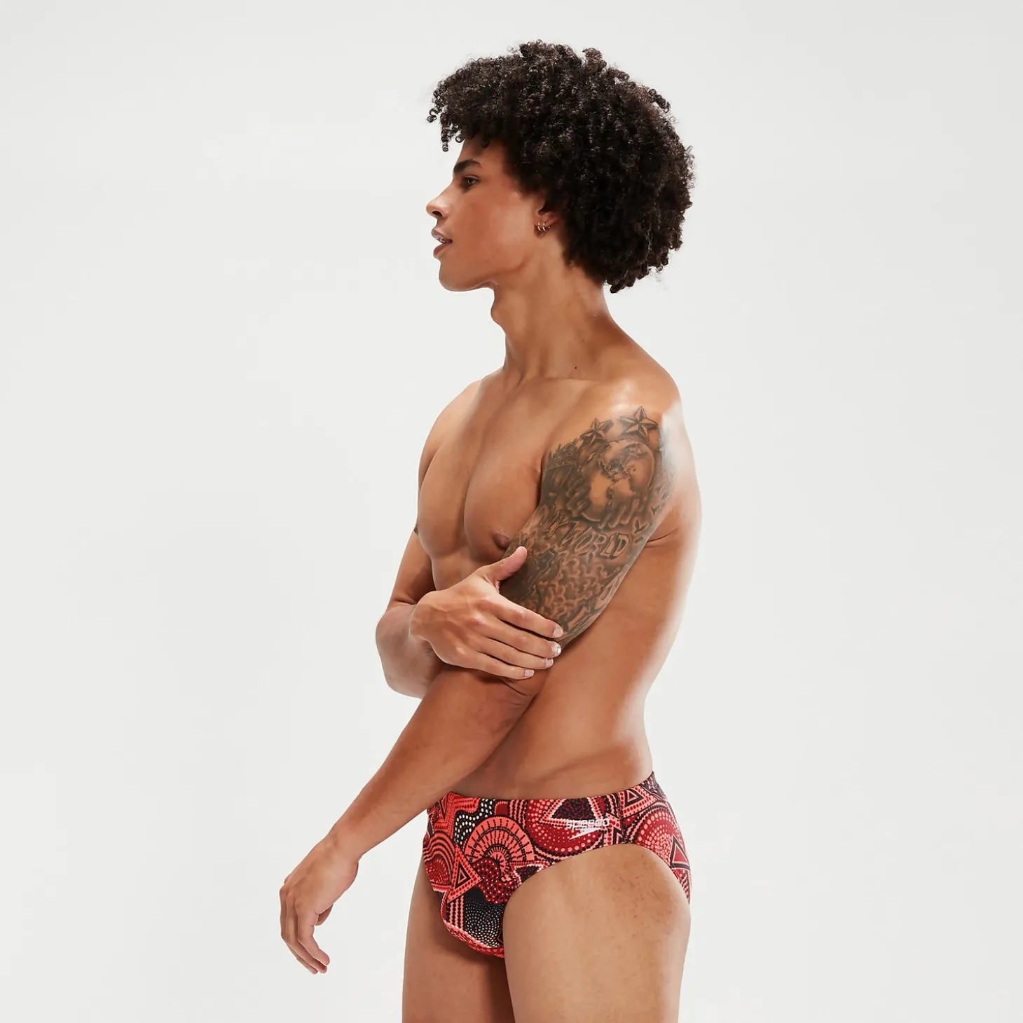 Outlet Slip de bain Escape Homme 5 cm sang de bœuf/corail Homme Slips De Bain