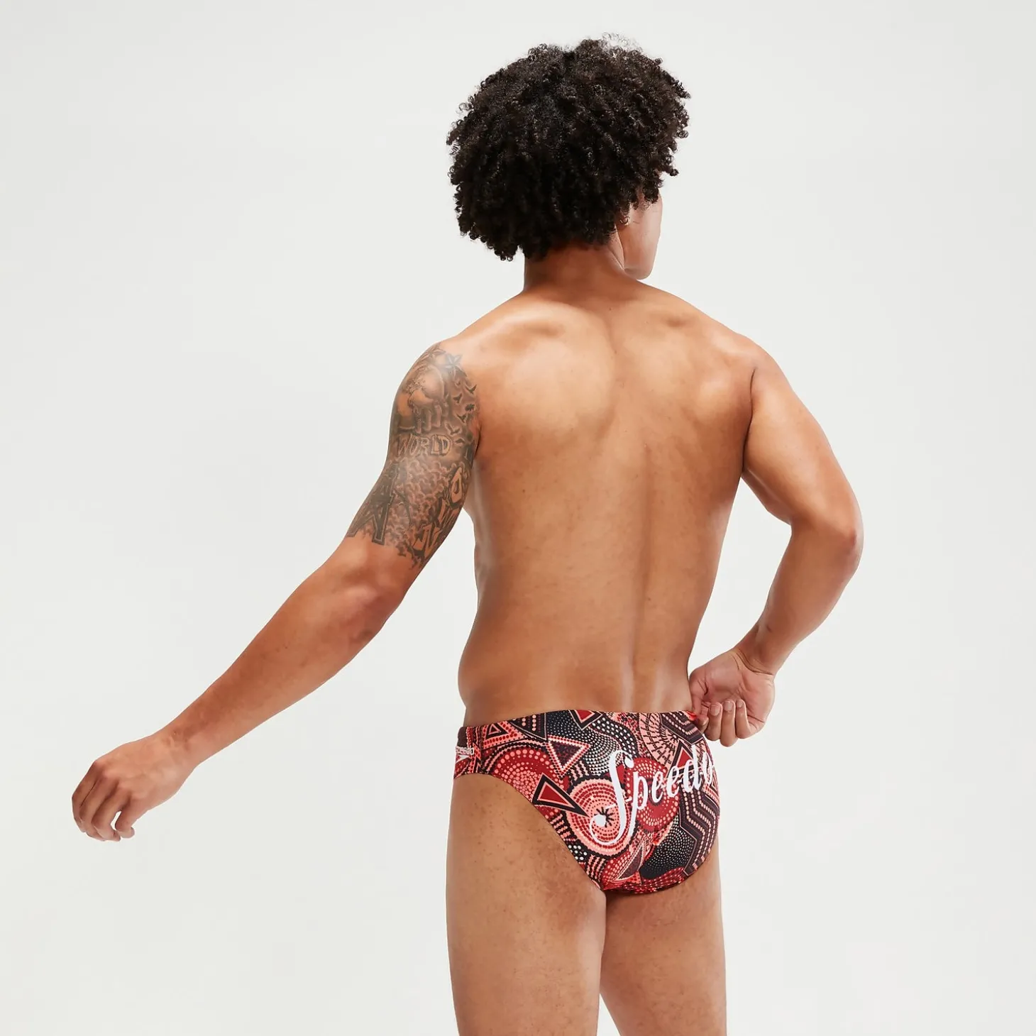 Outlet Slip de bain Escape Homme 5 cm sang de bœuf/corail Homme Slips De Bain