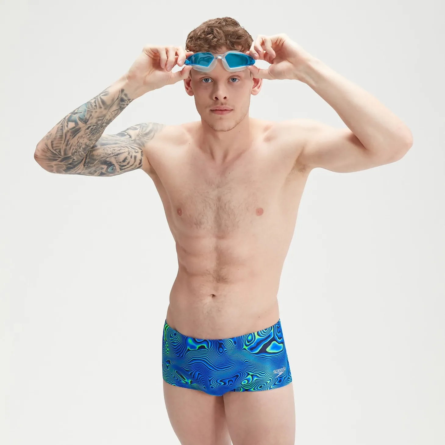 Online Slip de bain Homme Club Training Allover Digital 17 cm bleu marine/bleu Homme Slips De Bain
