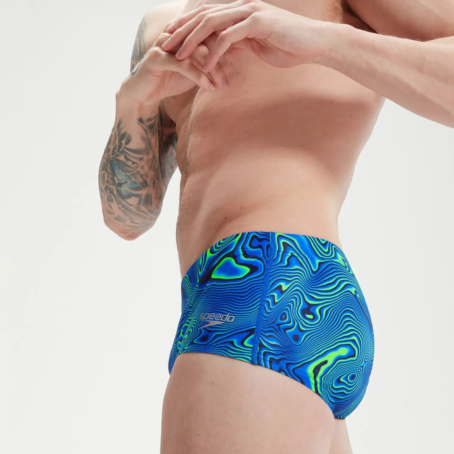Online Slip de bain Homme Club Training Allover Digital 17 cm bleu marine/bleu Homme Slips De Bain