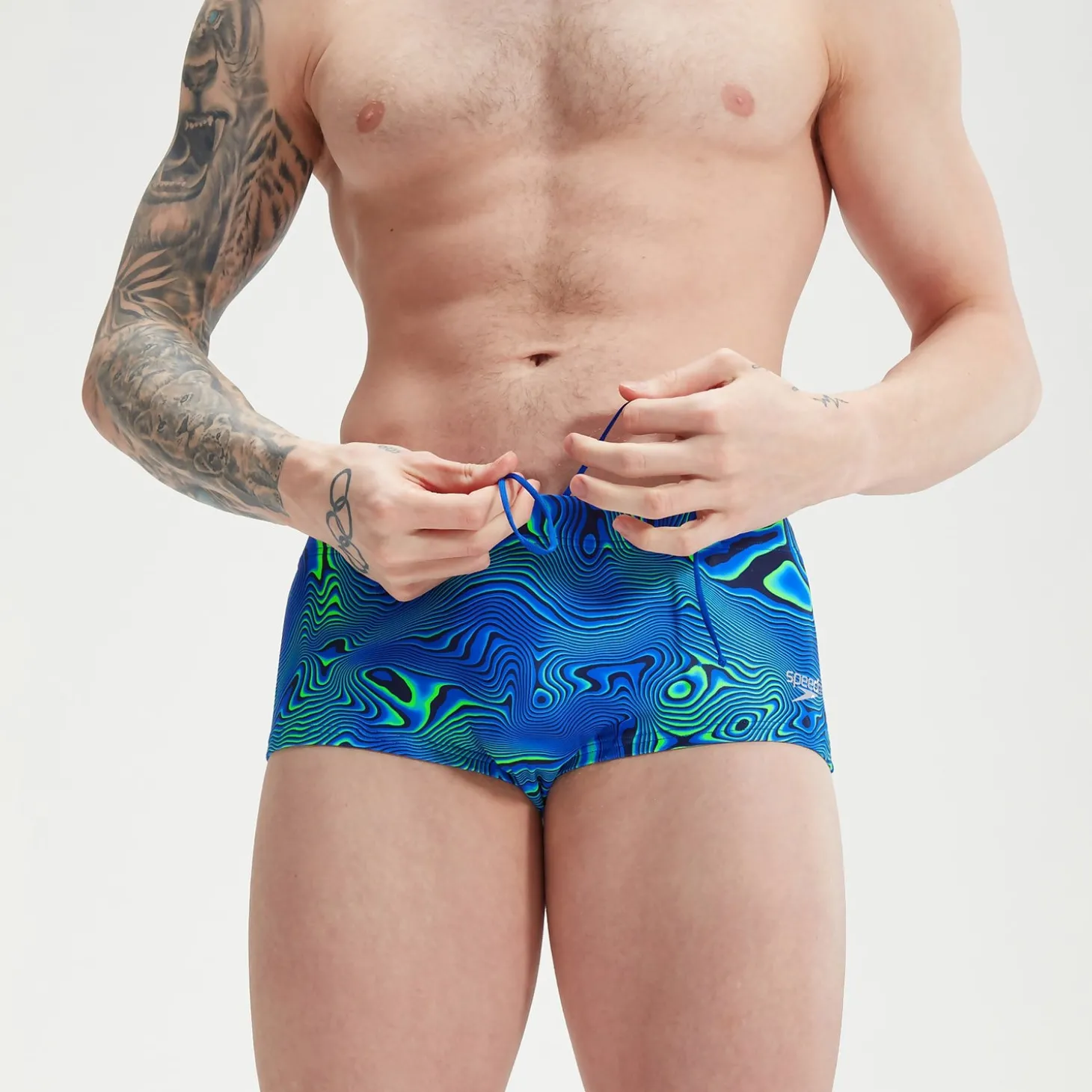 Online Slip de bain Homme Club Training Allover Digital 17 cm bleu marine/bleu Homme Slips De Bain