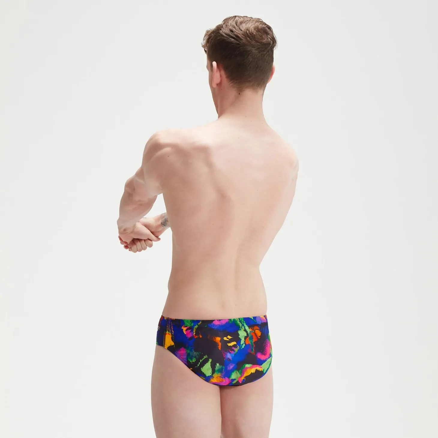 Store Slip de bain Homme Club Training Allover Digital 8 cm noir/mangue Homme Slips De Bain