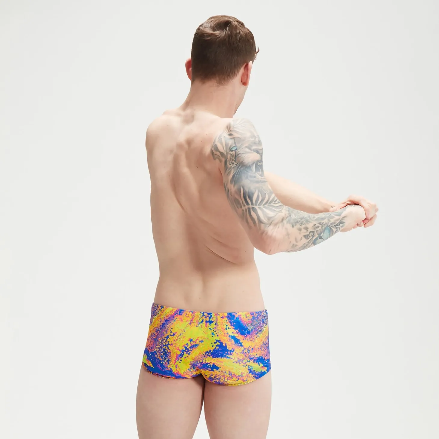Fashion Slip de bain Homme Club Training Allover Digital 17 cm vert/mangue Homme Slips De Bain