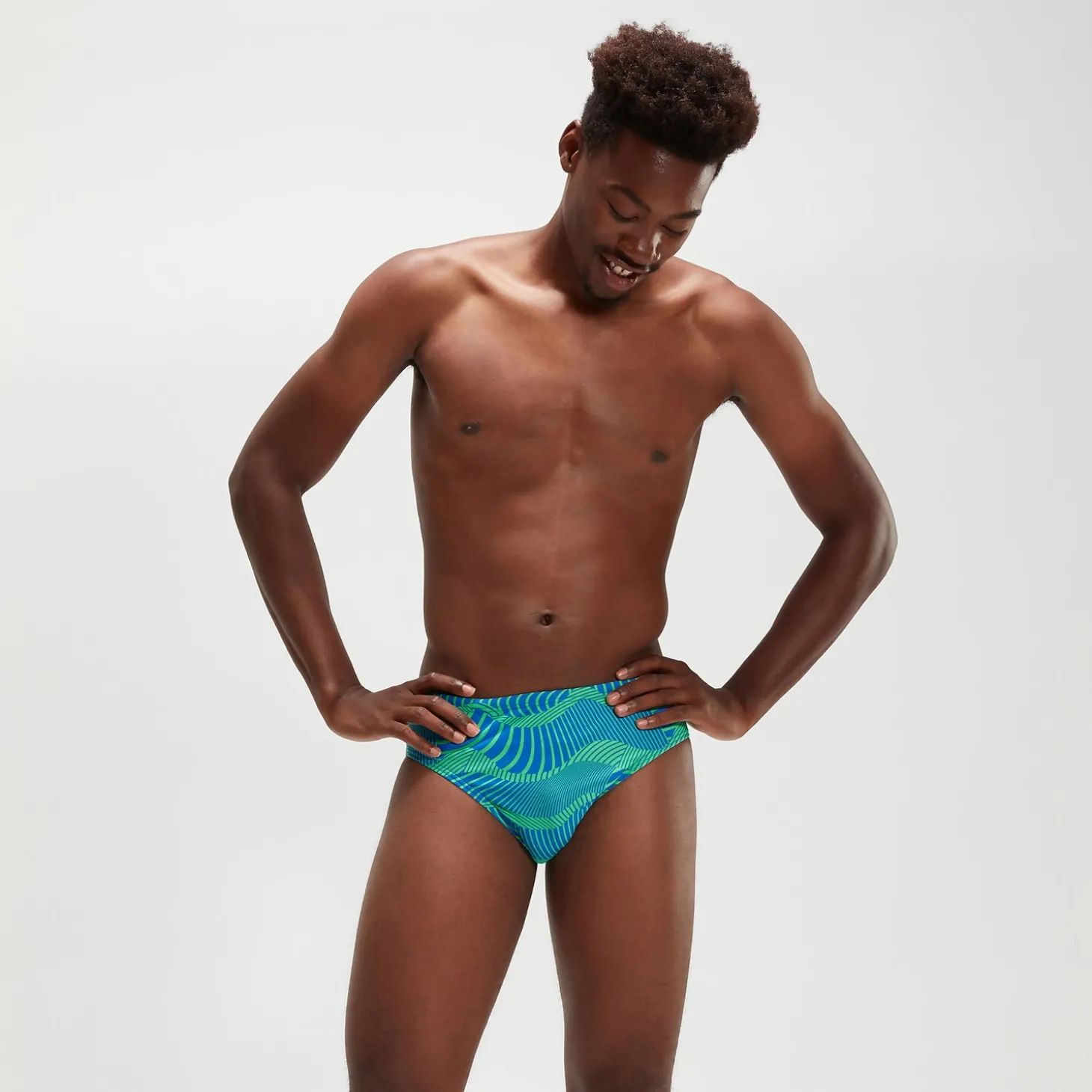 Outlet Slip de bain Homme Club Training Wavespace 8 cm bleu/vert Homme Slips De Bain