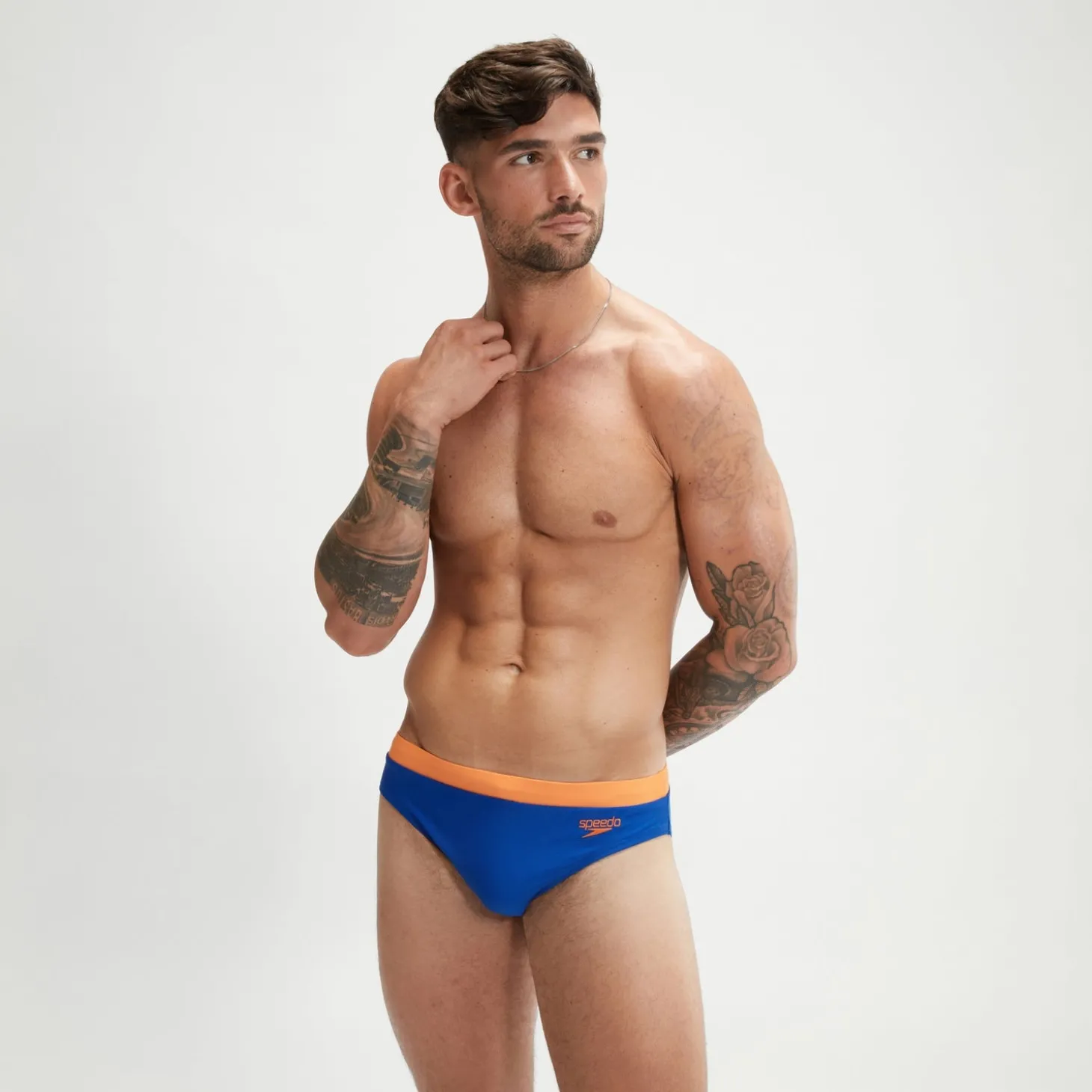 New Slip de bain Homme Logo 7 cm bleu/orange Homme Slips De Bain