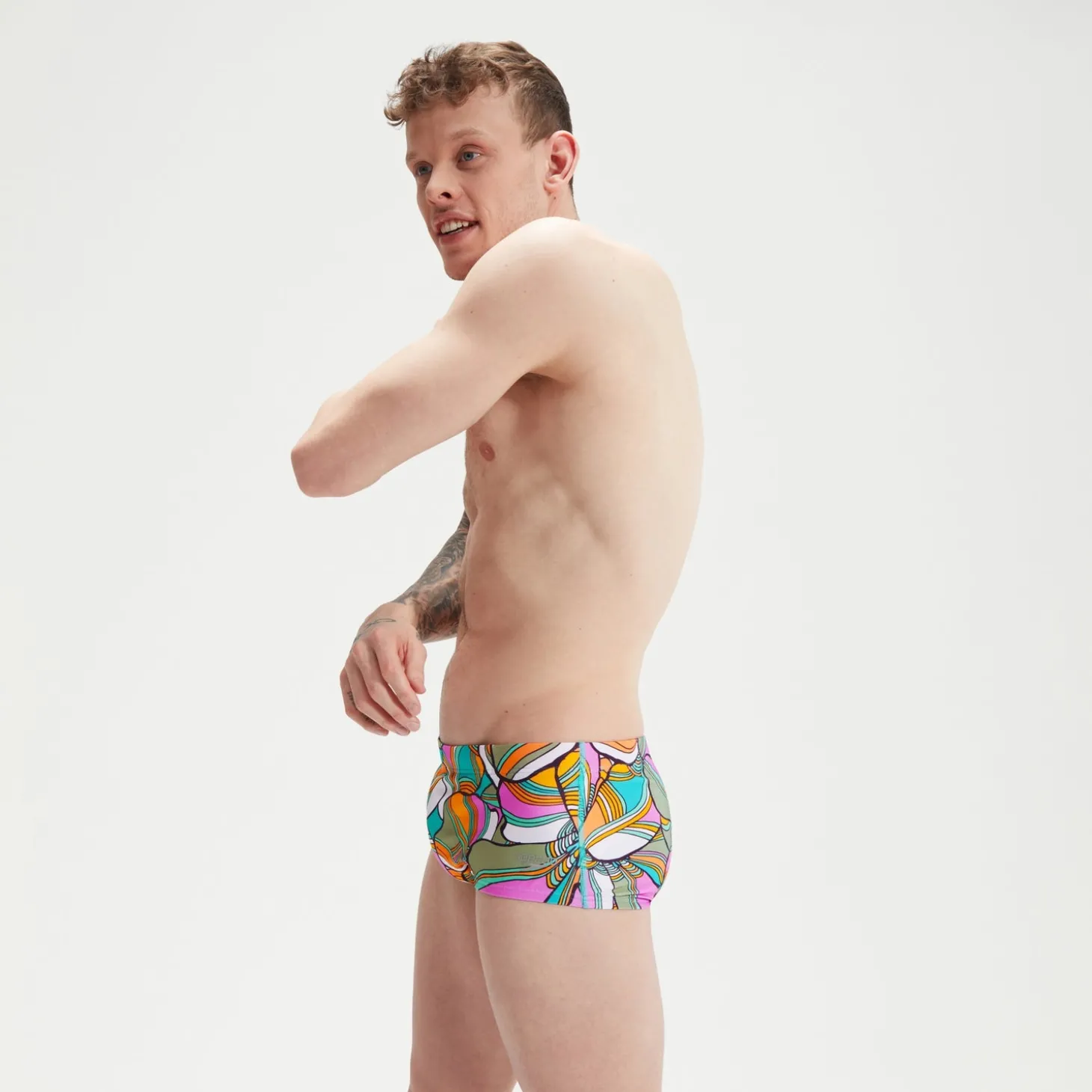 Discount Slip de bain homme pour entraînement en club 17cm Allover Digital Bleu/Vert Homme Slips De Bain