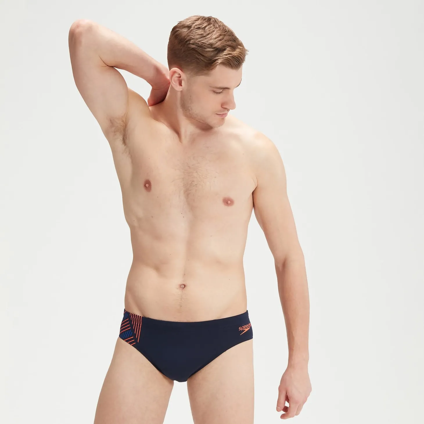 New Slip de bain Homme Tech Panel 7 cm bleu/orange Homme Slips De Bain