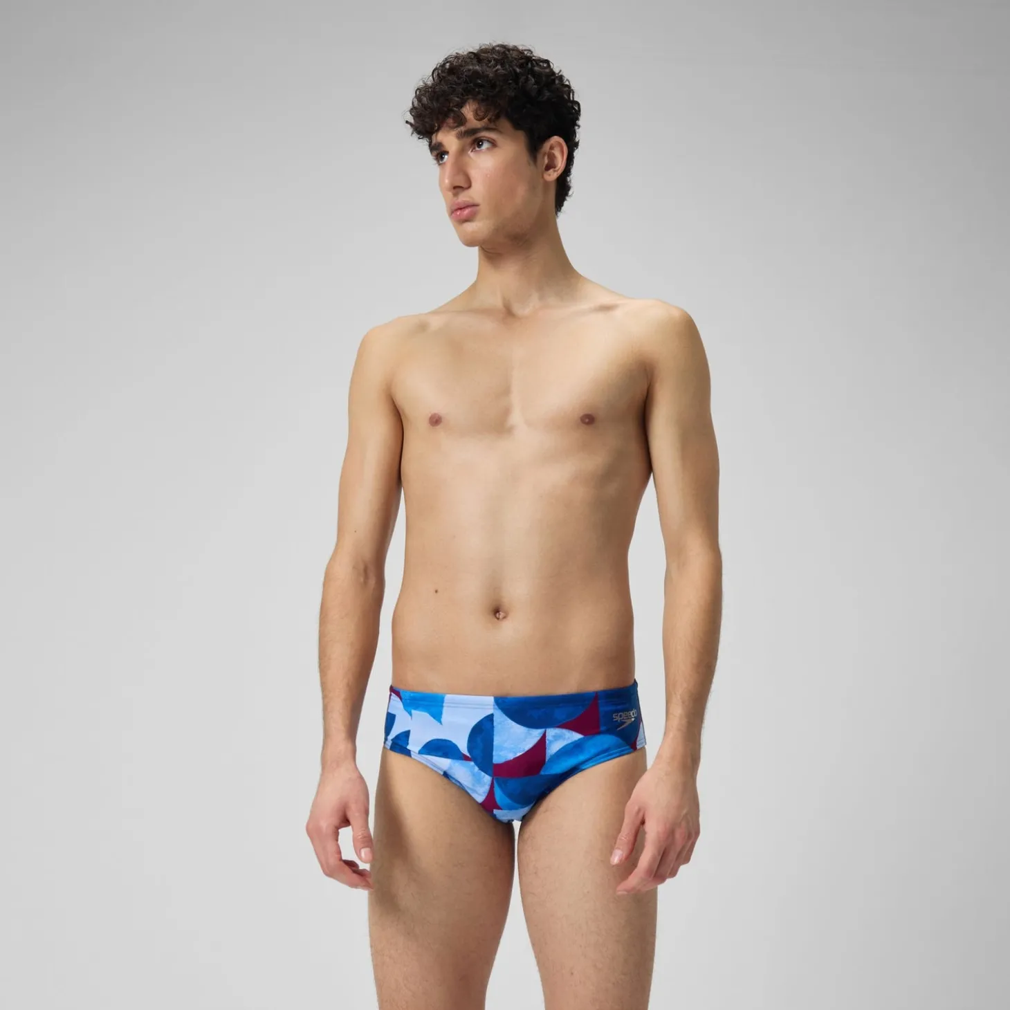 Cheap Slip de bain Hommes 8 cm Allover Digital pour Hommes Bleu/Violet Homme Slips De Bain
