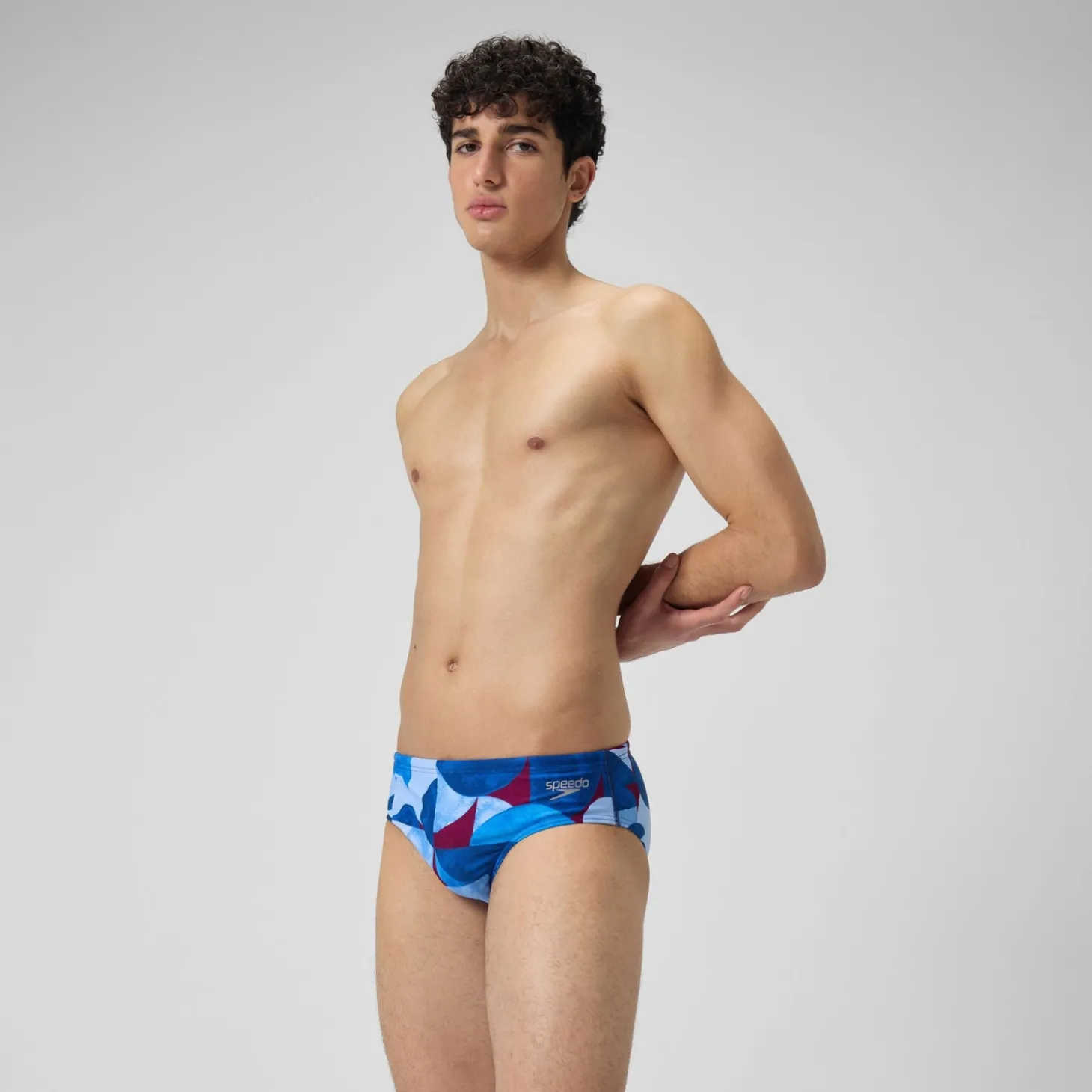 Cheap Slip de bain Hommes 8 cm Allover Digital pour Hommes Bleu/Violet Homme Slips De Bain