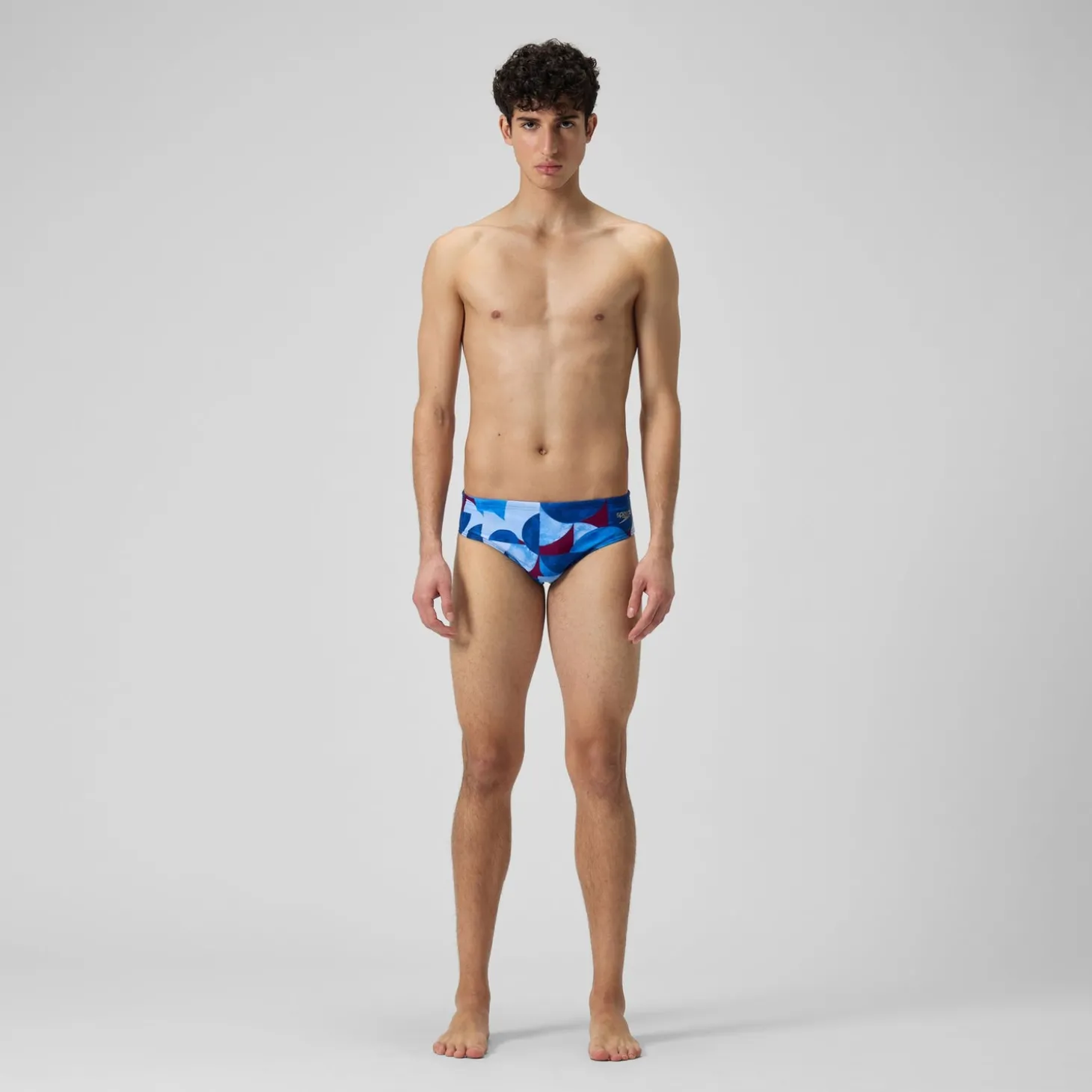 Cheap Slip de bain Hommes 8 cm Allover Digital pour Hommes Bleu/Violet Homme Slips De Bain