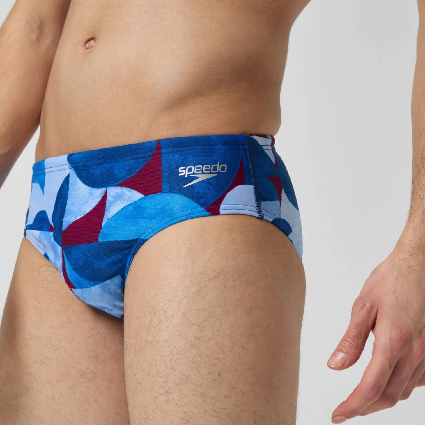 Cheap Slip de bain Hommes 8 cm Allover Digital pour Hommes Bleu/Violet Homme Slips De Bain