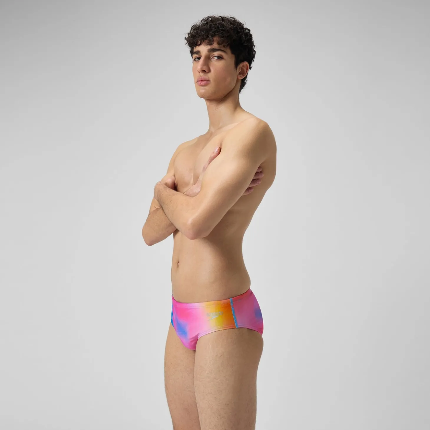 Best Sale Slip de bain Hommes 8 cm Allover Digital pour Hommes Rose kiki/Jus de citron/Bleu picton Homme Slips De Bain