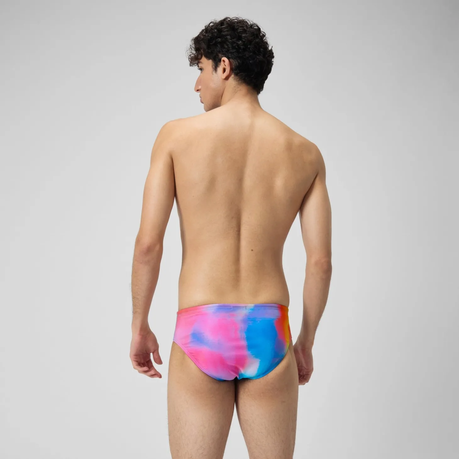 Best Sale Slip de bain Hommes 8 cm Allover Digital pour Hommes Rose kiki/Jus de citron/Bleu picton Homme Slips De Bain