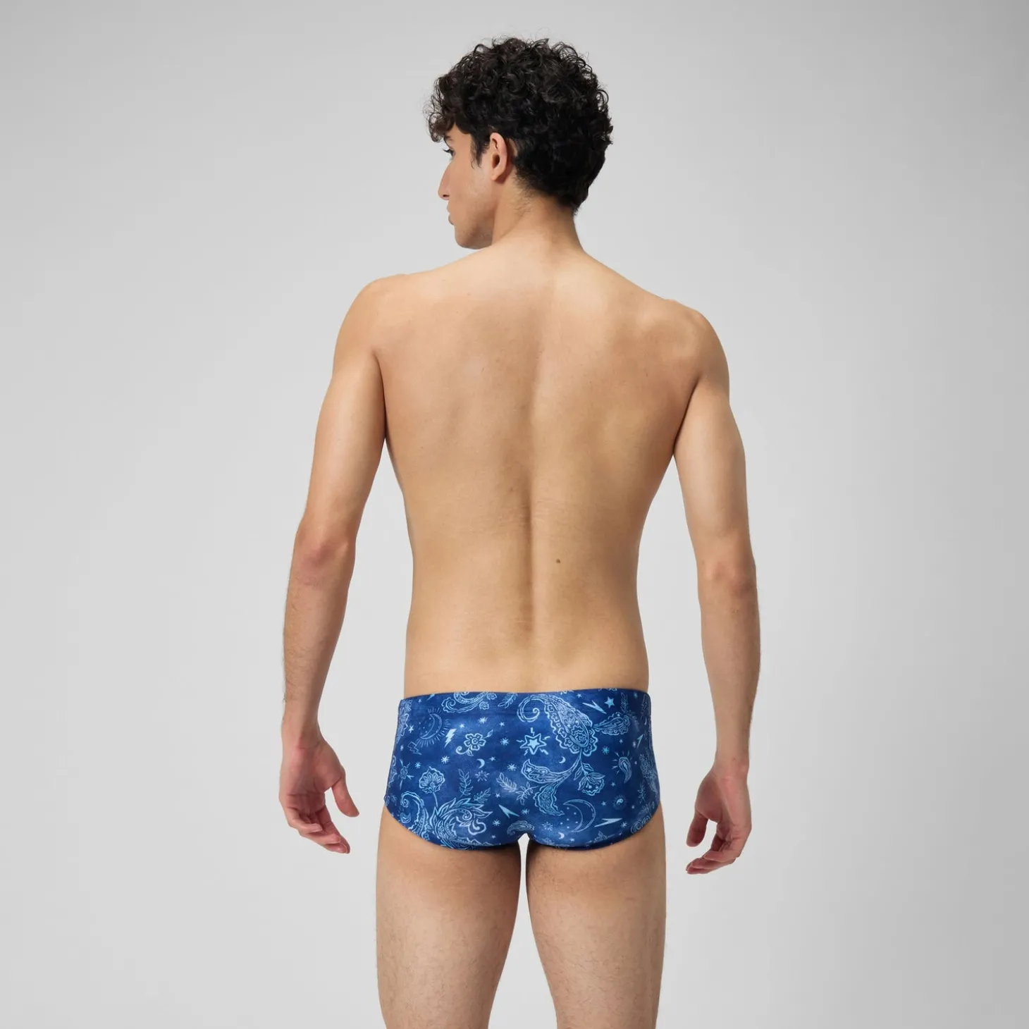 Fashion Slip de bain Hommes pour entraînement en club 13,5 cm Allover Bleu céruléen Homme Slips De Bain