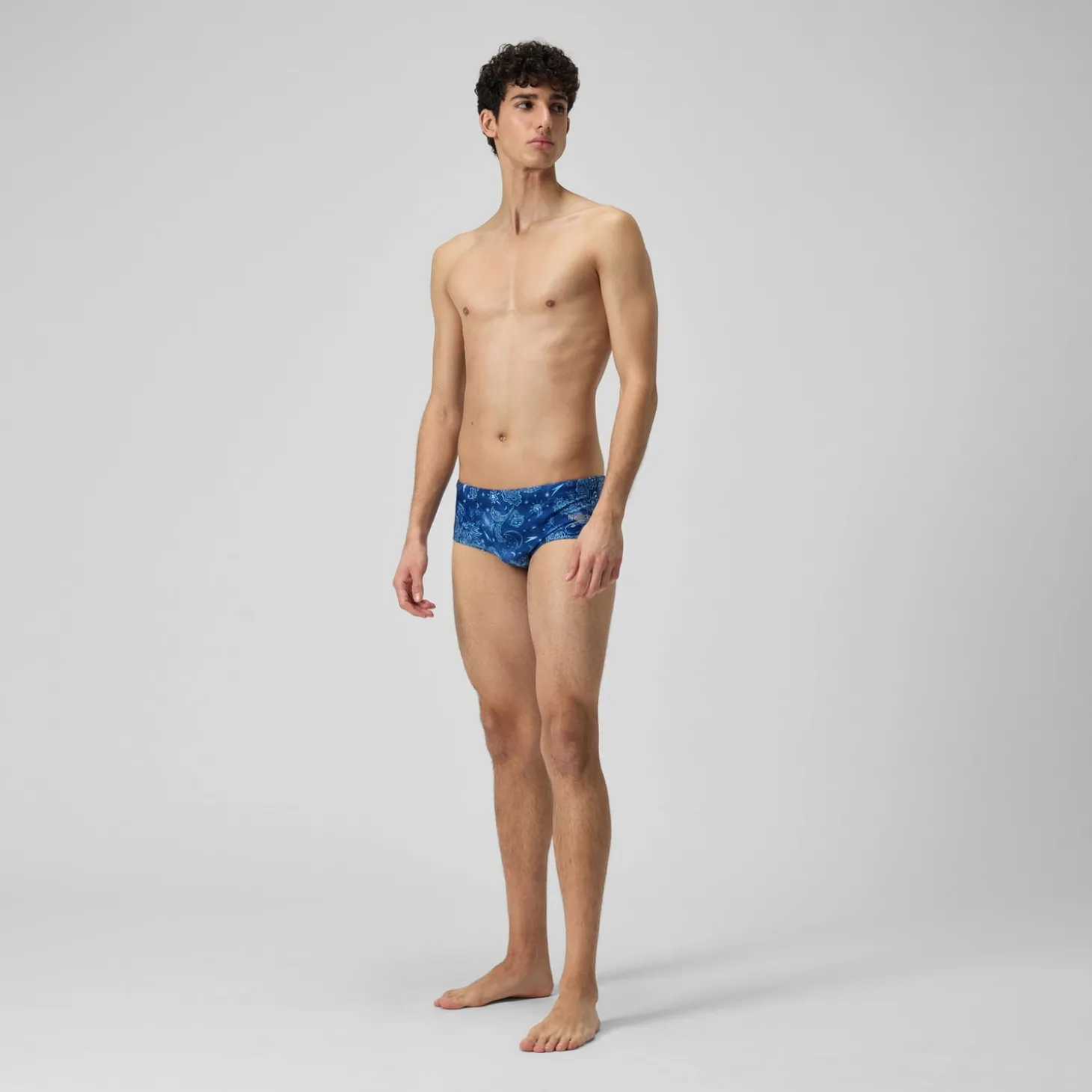 Fashion Slip de bain Hommes pour entraînement en club 13,5 cm Allover Bleu céruléen Homme Slips De Bain