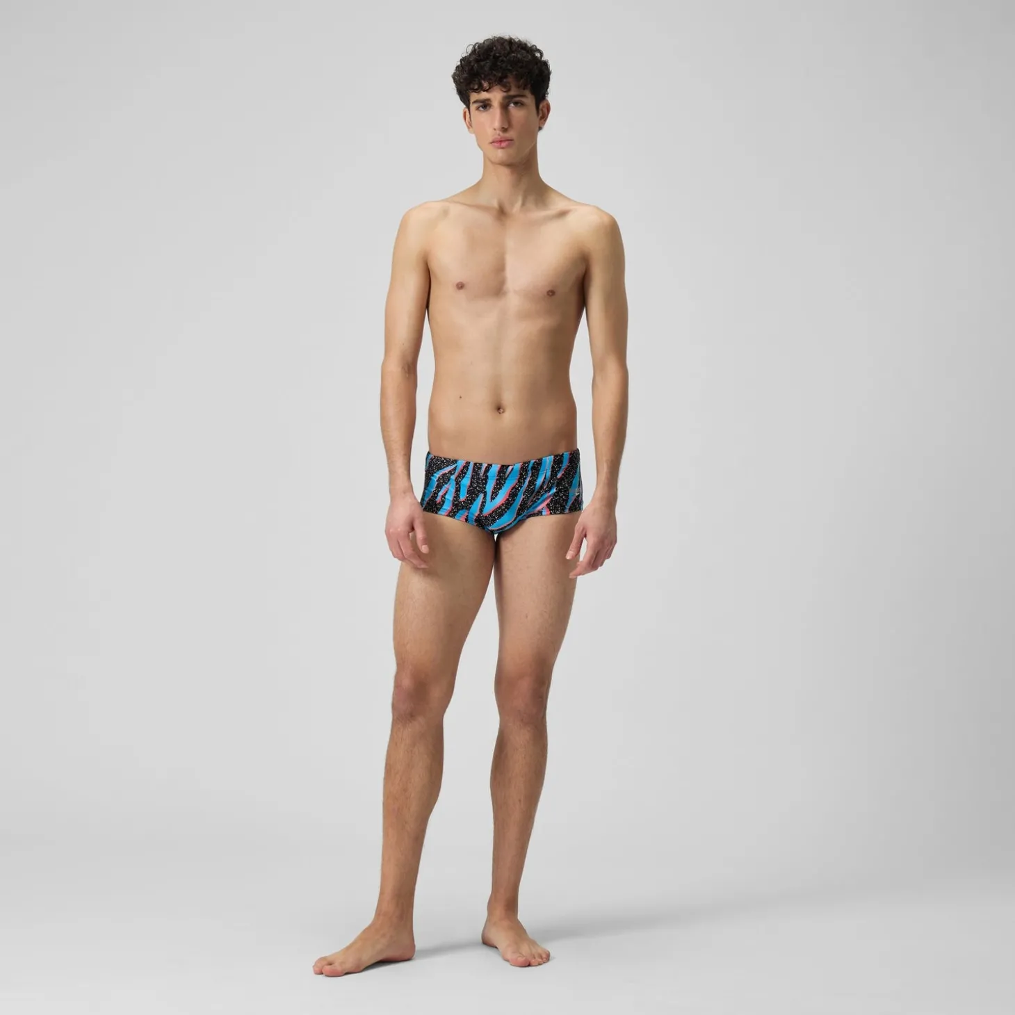New Slip de bain Hommes pour entraînement en club 13,5 cm Allover Noir/Bleu picton/Rouge sirène Homme Slips De Bain