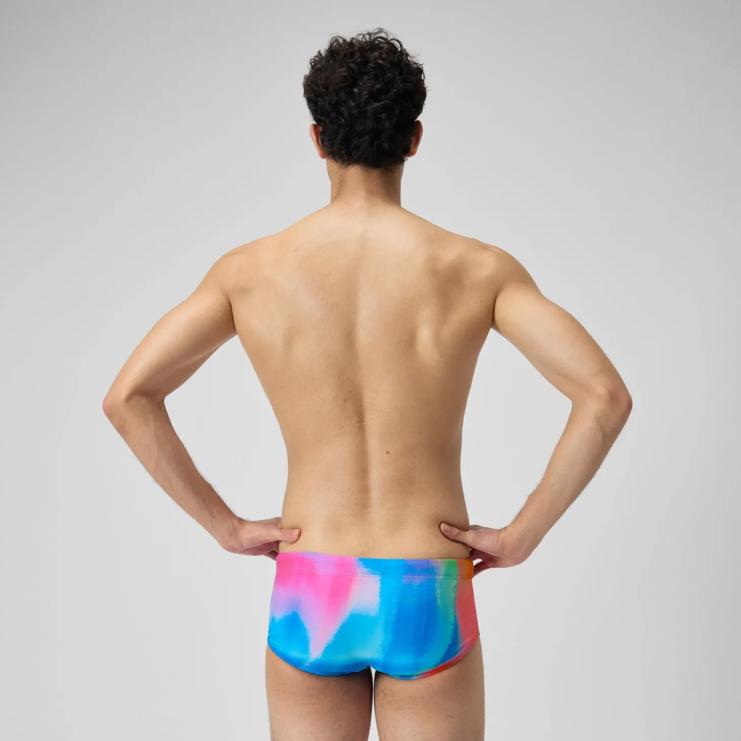 Clearance Slip de bain Hommes pour entraînement en club 13,5 cm Allover Rose kiki/Jus de citron/Bleu picton Homme Slips De Bain