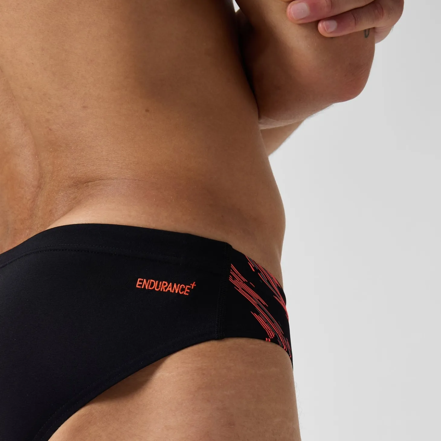 New Slip de bain Hommes Tech Panel 7 cm pour Hommes Noir/Rouge sirène/Gris USA Homme Slips De Bain